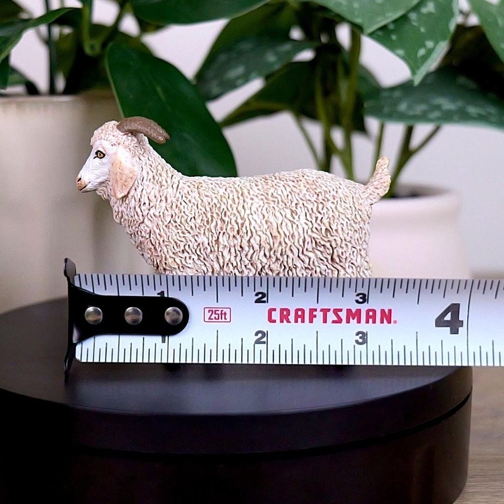 Angora Goat Farm Animal Figurine - Hand Painted Farm Animal Toy Action Figure - Picture 12 of 15